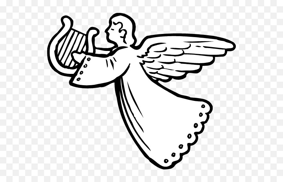 Angel Clipart Clipart - Cartoon Angels Black And White Emoji,Angel Clipart