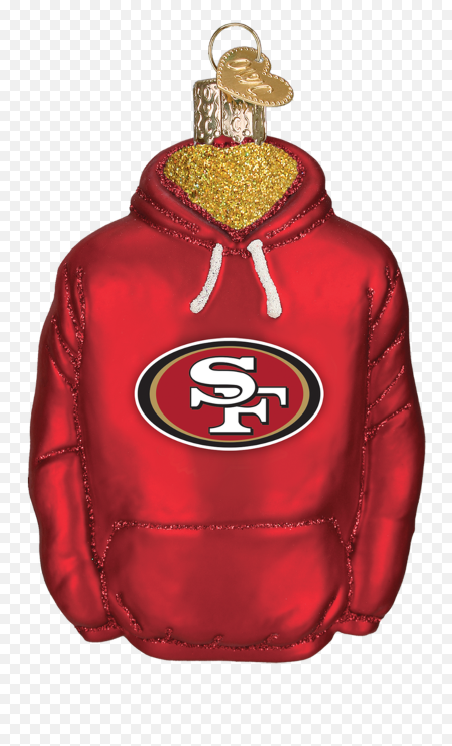 Old World Christmas San Francisco 49ers Hoodie Ornament - Sf 49ers Emoji,San Francisco 49ers Logo