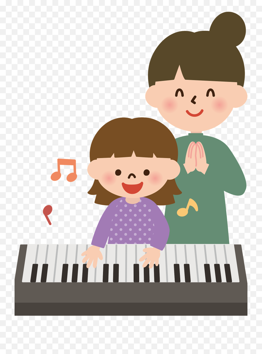 Girl Is Playing Piano For Lessons Clipart Free Download - Play Piano Clipart Emoji,Piano Clipart