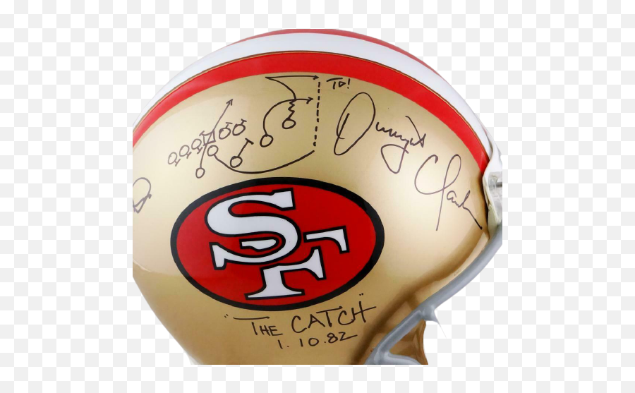 Joe Montanadwight Clark San Francisco 49ers Signed Sf 49ers Full - Sized Authentic Helmet Bas Coa 49ers Emoji,S F 49ers Logo