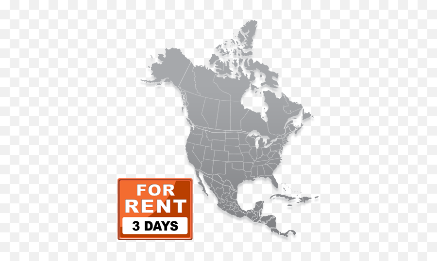 Rental Map For Usa U0026 Canada - 3 Days Subscription 201403 North America Map Vector Free Emoji,Usa Map Png