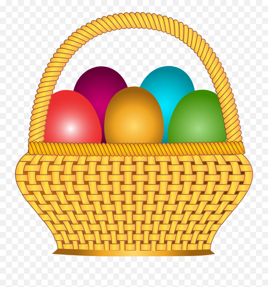 Easter Egg Basket - Cartoon Eggs In A Basket Png Hd Png Emoji,Easter Basket Png