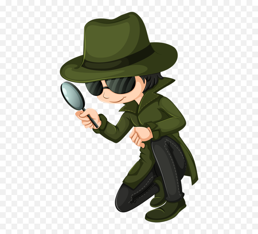 Personnages Détective Illustration - Detectives Cartoon Emoji,Investigator Clipart