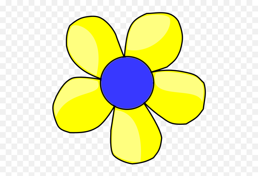 Blue And Yellow Flower Shaded Png Svg - Cartoon Yellow Flowers Png Emoji,Yellow Flower Transparent