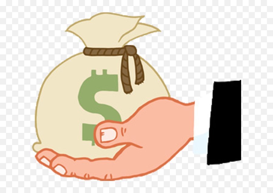 Donation Money Gift Clip Art - Hand Holding Bag Of Money Emoji,Donation Clipart