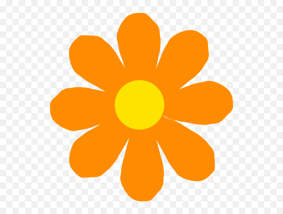 Bright Orange Flower Clip Art At Clker Com Vector Clip Art Emoji,Clipart For April