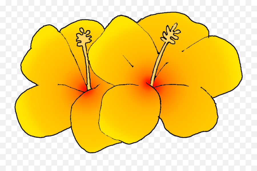 Hawaiin Flower Free Flower Clipart Hawaii Art Flower Clipart - Clip Art Hawaii State Flower Drawing Emoji,Flower Clipart