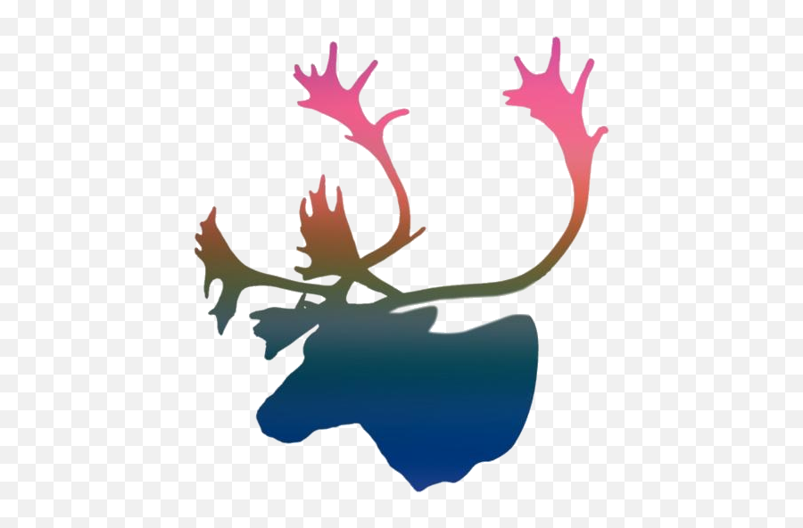 Transparent Caribou Deer Head Clipart - Reindeer Emoji,Deer Head Clipart