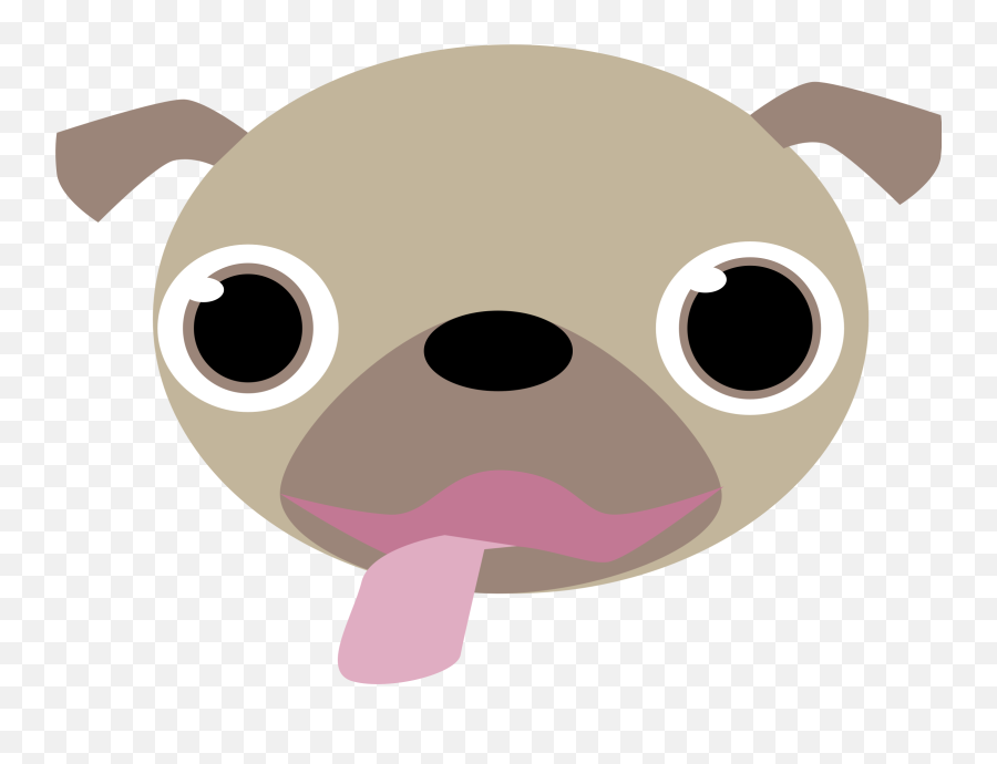 Loved - Puppy Face Clipart Cartoon Emoji,Pug Clipart