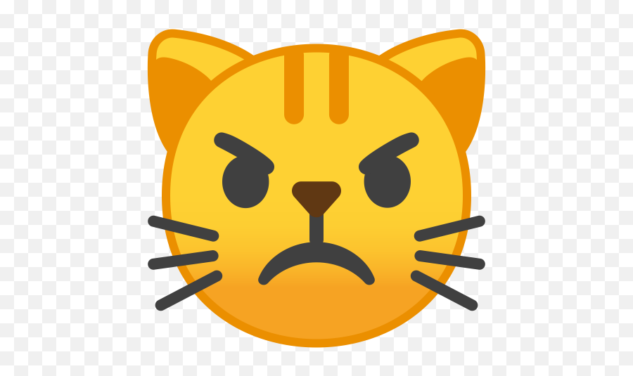 Pouting Cat Face Icon - Angry Cat Emoji,Cat Face Png