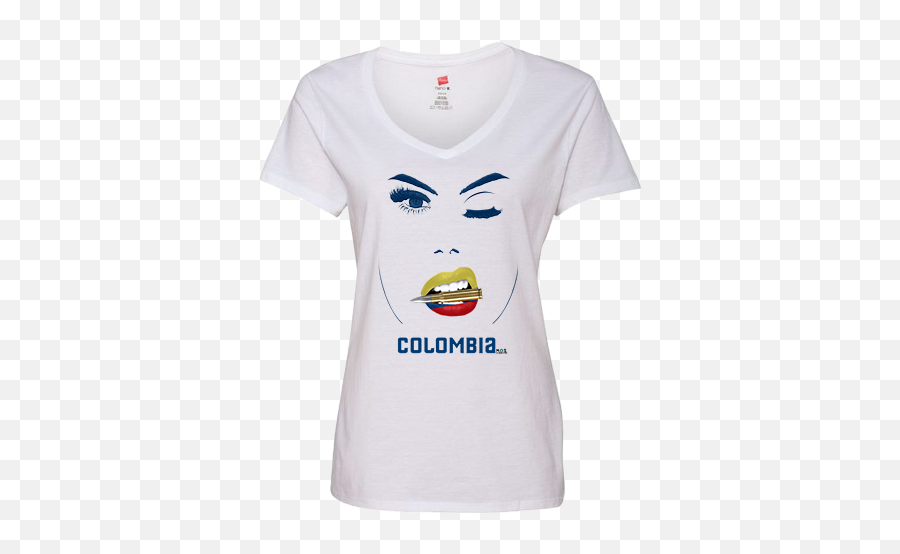Colombia Flag Design - Lips U2013 My Origin Store Short Sleeve Emoji,Colombia Flag Png