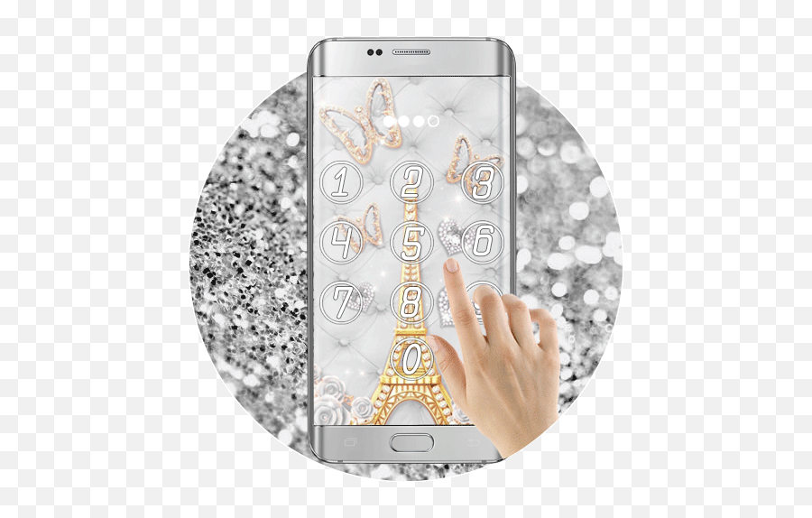 Amazoncom Silver Glitter Eiffel Theme Lock Screen - Sparkly Emoji,Silver Glitter Png