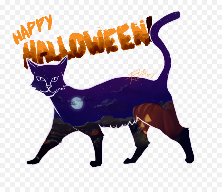 Happy Halloween Clipart - Black Cat Emoji,Halloween Clipart