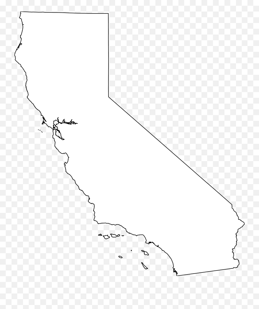 California Map Outline - Map Of California Outline Emoji,California Clipart