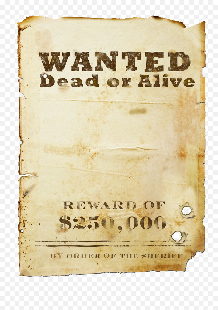 Download Television United Film Poster Dead States Western - Wanted Dead Or Alive Writing Emoji,Western Clipart