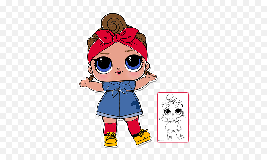 Lol Surprise Doll Free Coloring Sheets Go To Http - Lol Confetti Pop Can Do Baby Emoji,Lol Surprise Clipart