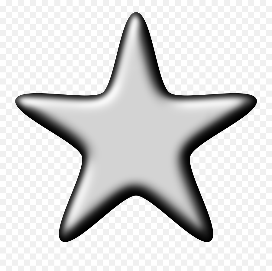 Silver Star Clip Art - Starfish Png Download Full Size Silver Sttar Cli Part Emoji,Starfish Clipart Black And White