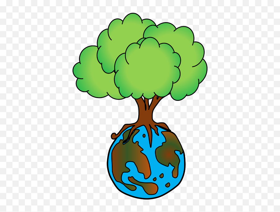 Library Of Save The Planet Clip Art - Earth With Tree Drawing Emoji,Planet Clipart