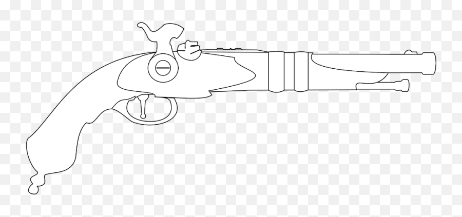 Pistol Musket Vintage Gun Firearms Weapon Outline - Francois Musket Emoji,Pirate Flag Clipart