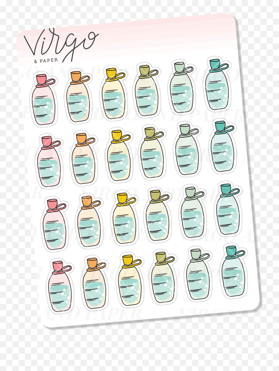 Water Bottle Tracker Mini Sticker Sheet - Insect Emoji,Transparent Sticker Paper