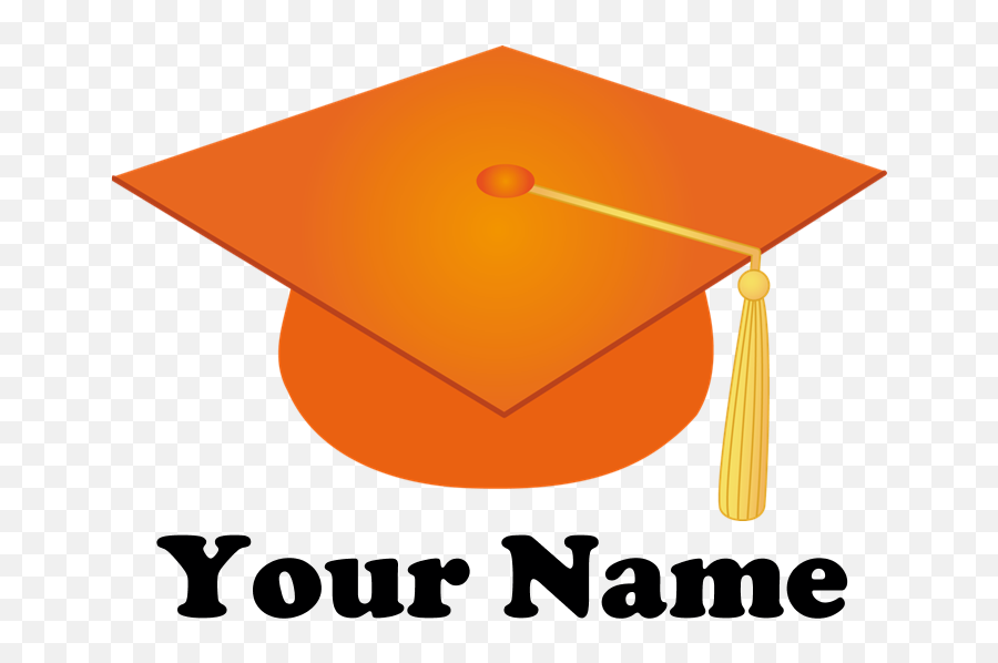 Orange Graduation Cap Clipart - Orange And Yellow Graduation Cap Emoji,Graduation Cap Clipart