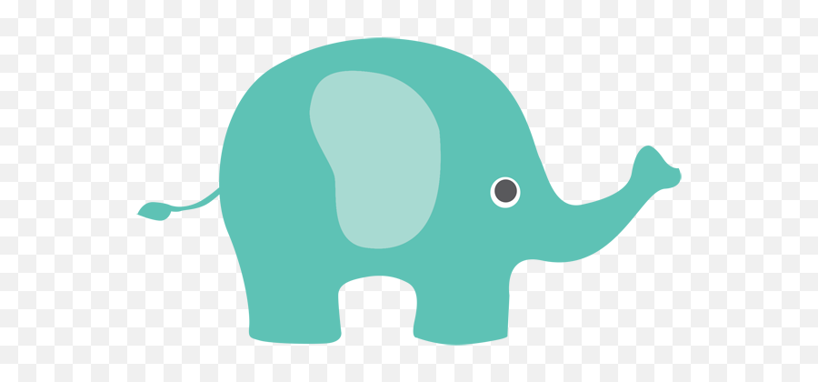 Baby Elephant Clipart Png - Teal Elephant Clip Art Emoji,Elephant Clipart