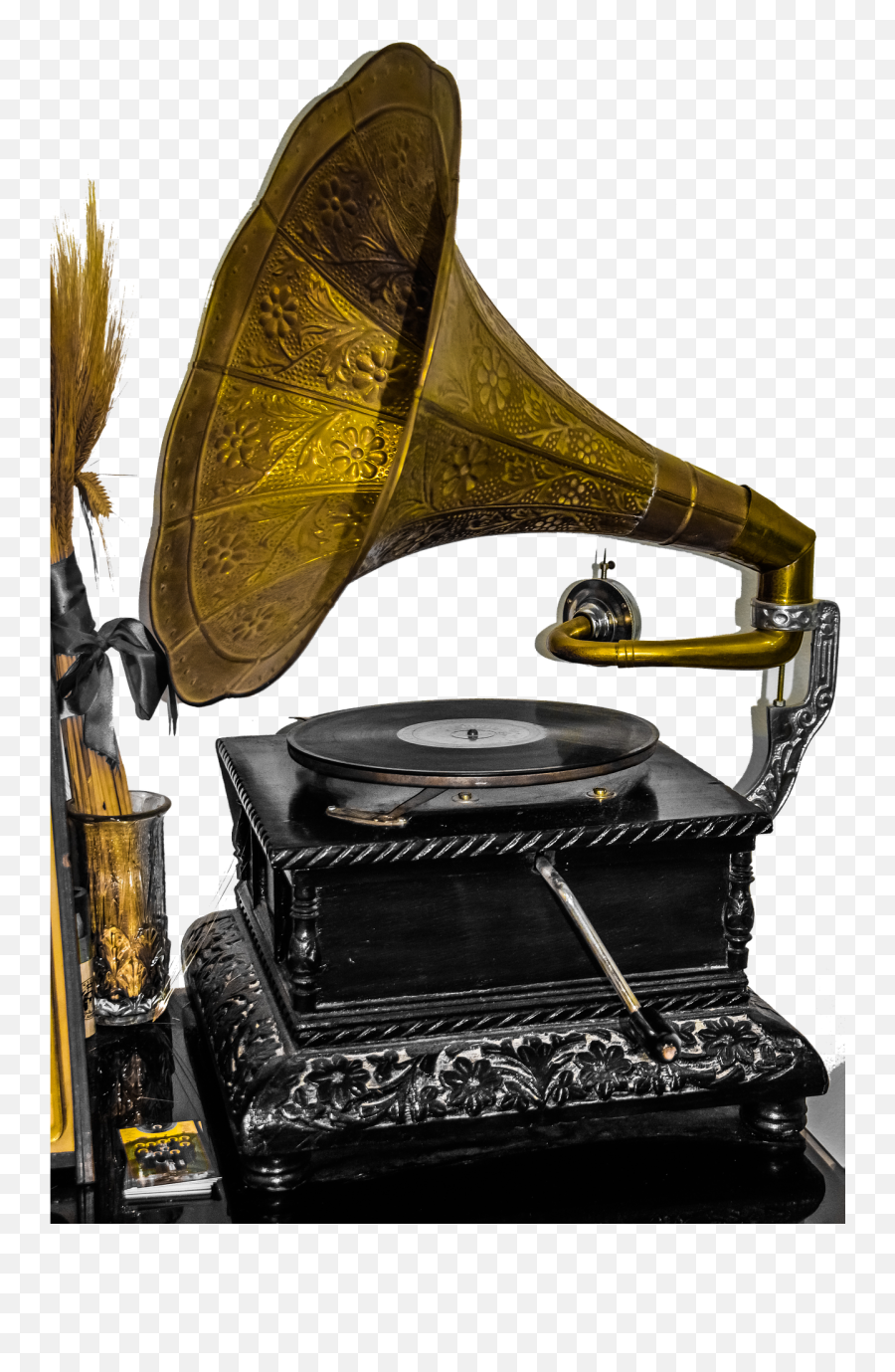 Gramophone Music Musical Retro Vintage Recordgramophone Emoji,Gold Record Png