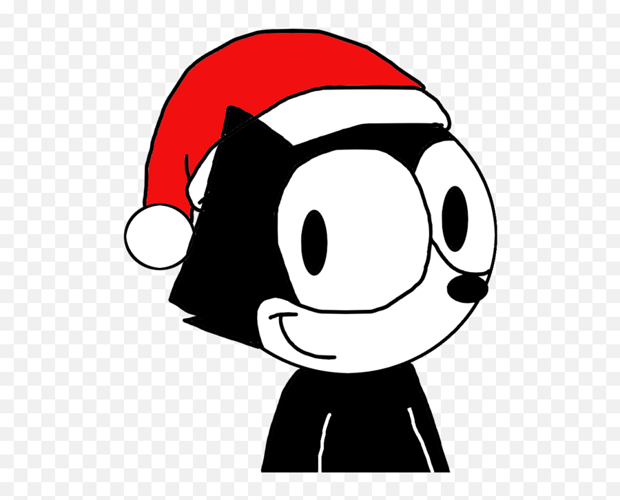 Felix The Cat With A Christmas Hat - Clip Art Library Emoji,Christmas Cat Clipart