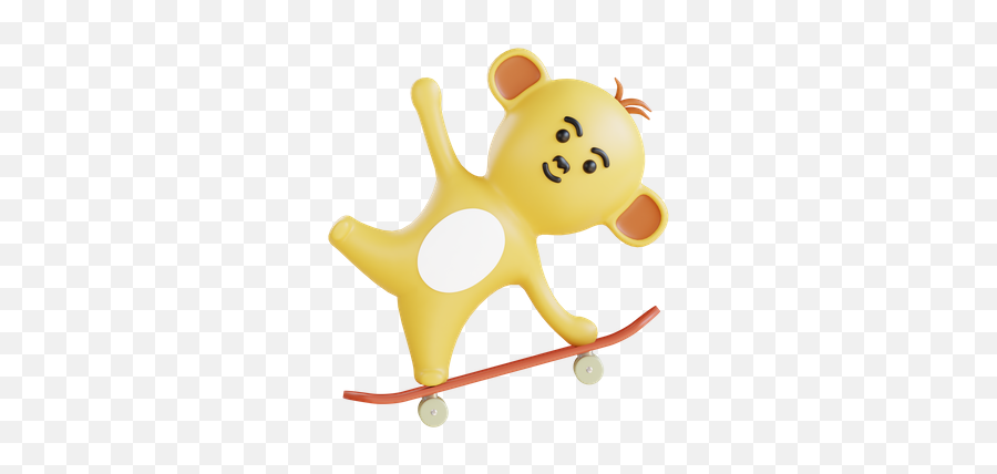 Premium Dog Holding Skateboarding 3d Illustration Download Emoji,Skateboarding Clipart