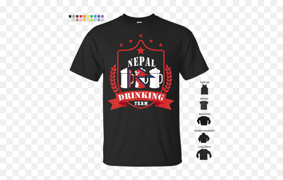 Beer Nepal Drinking Team Casual Nepal Flag T - Shirt Chunastore Emoji,Nepal Flag Png