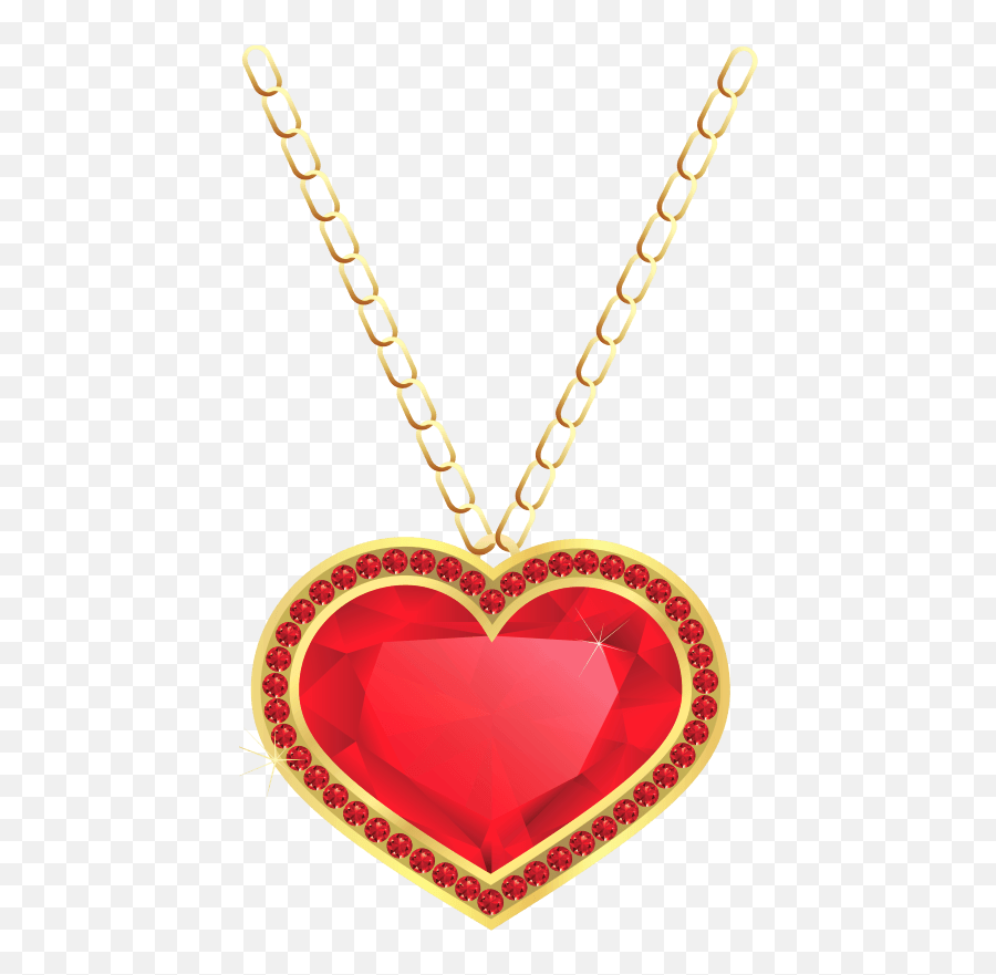 Heart Necklace Clipart - Heart Pendant Clipart Emoji,Necklace Clipart