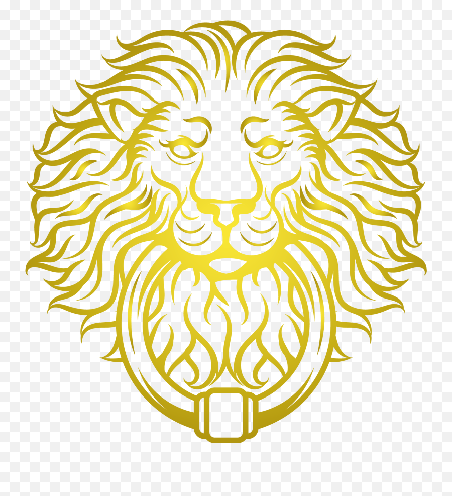 Golden Lion Head Vector Png Download - Dot Emoji,Lion Head Clipart