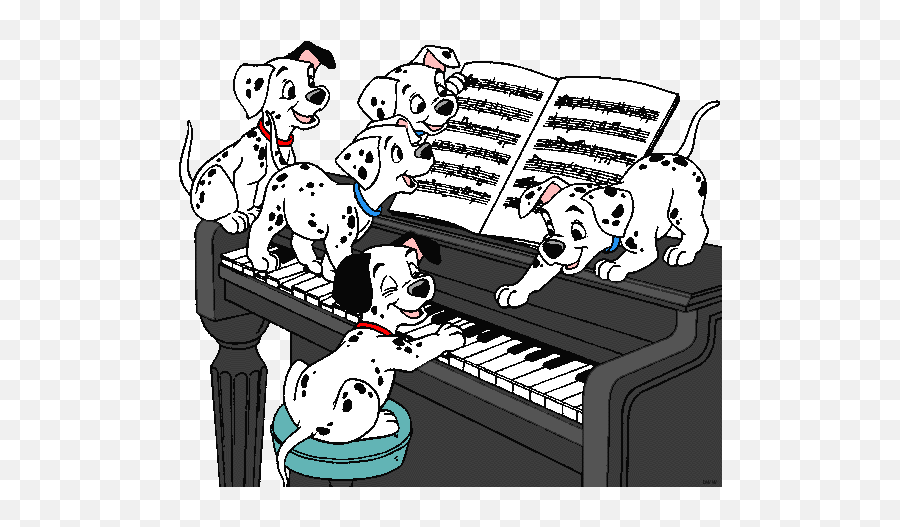 101 Dalmatians Puppies Clip Art 7 Disney Clip Art Galore - Disney Clipart Playing Piano Emoji,Piano Clipart