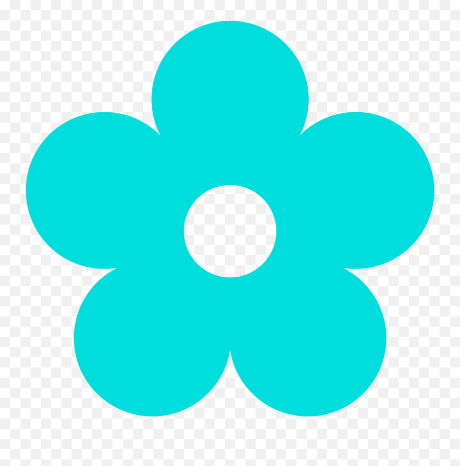 Flower Clipart Transparent Background - Blue Flower Clipart Emoji,Color Clipart