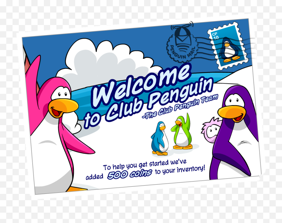 My First Day In Club Penguin - Club Penguin Postcards Png Emoji,Club Penguin Logo