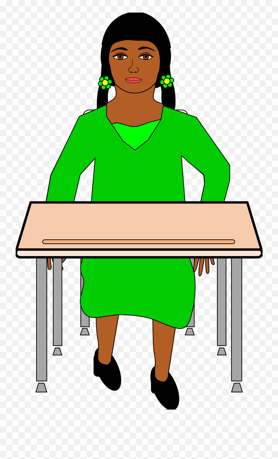 Girl Sitting At The Desk Clipart Free Download Transparent - Sitting Emoji,Desk Clipart