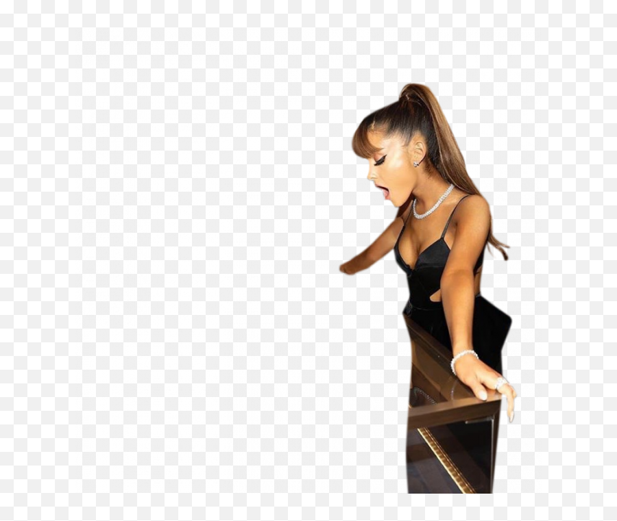 Ariana Grande In Hot Black Bikini Leaning On Table Pnglib - Sexy Ariana Grande Leanjng On Table Emoji,Ariana Grande Png