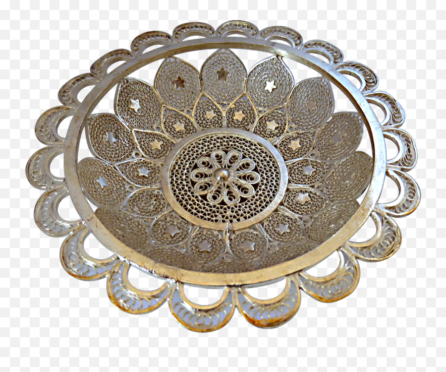 Unique Silver Filigree Bowl - Handicrafts Of Orissa Decorative Emoji,Filigree Png