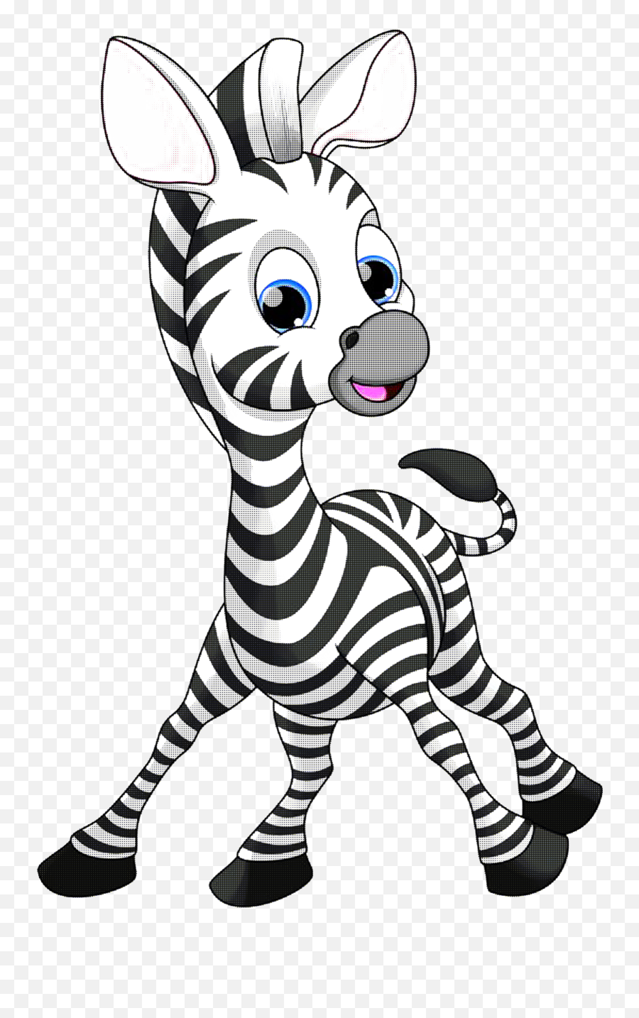 Zebra Cartoon Cute Transparent Cartoon - Jingfm Cartoon Zebra Emoji,Zebra Clipart Black And White