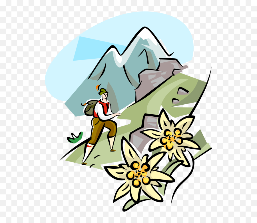 Hiking In The Alps Royalty Free Vector - Alpen Clipart Emoji,Hiking Clipart
