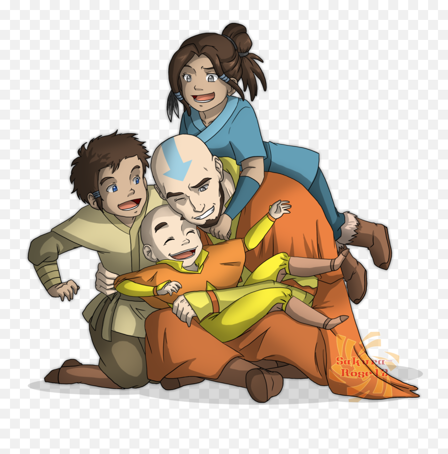 Avatar Aang Png - Aang And His Kids Legend Of Pinterest Emoji,Korra Png