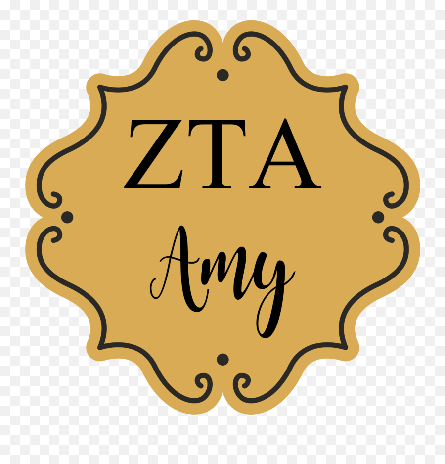 Cute Stylish Custom Shaped Name Tag Idea For Zeta Tau Alpha Emoji,Zeta Tau Alpha Logo