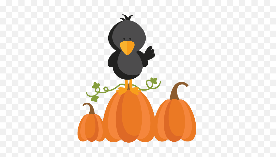 Autumn Crow Svg Scrapbook Cut File Cute - Crow And Pumpkin Clipart Emoji,Crow Clipart