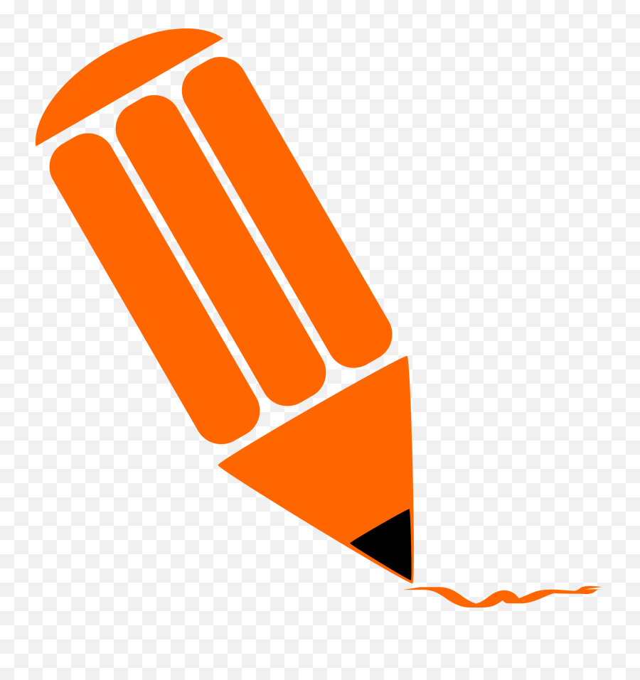 Free Clip Art Stylized Orange - Pencil Transparent Emoji,Pencils Clipart