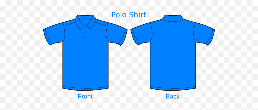 Polo Tshirt Blue Clip Art - Vector Clip Art Online Royalty Polo Shirt Front And Back Png Emoji,Tshirt Clipart
