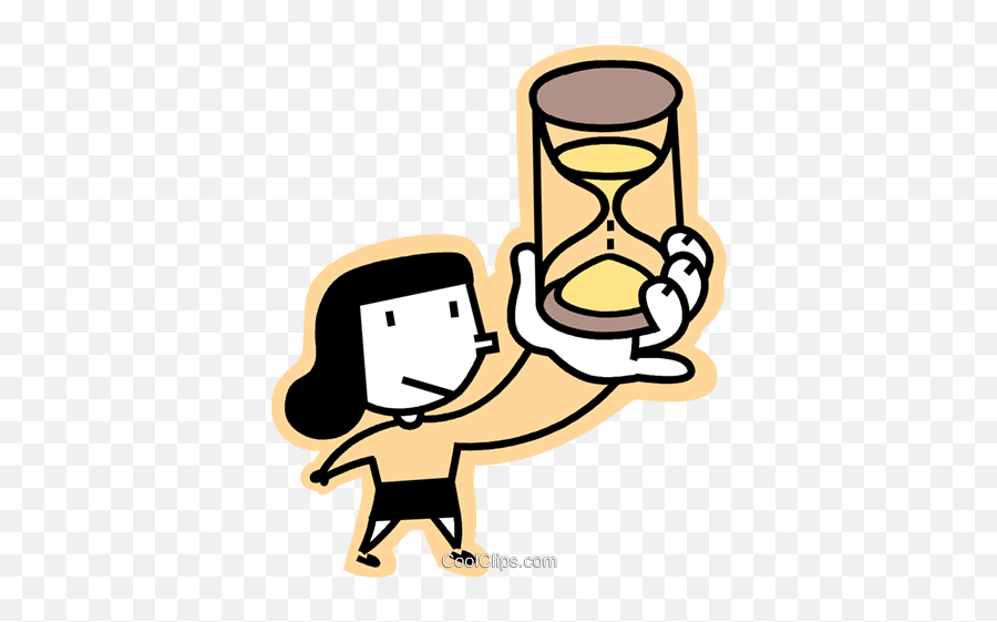 Woman Holding An Hourglass Royalty Free Vector Clip Art - Drawing Emoji,Hourglass Clipart
