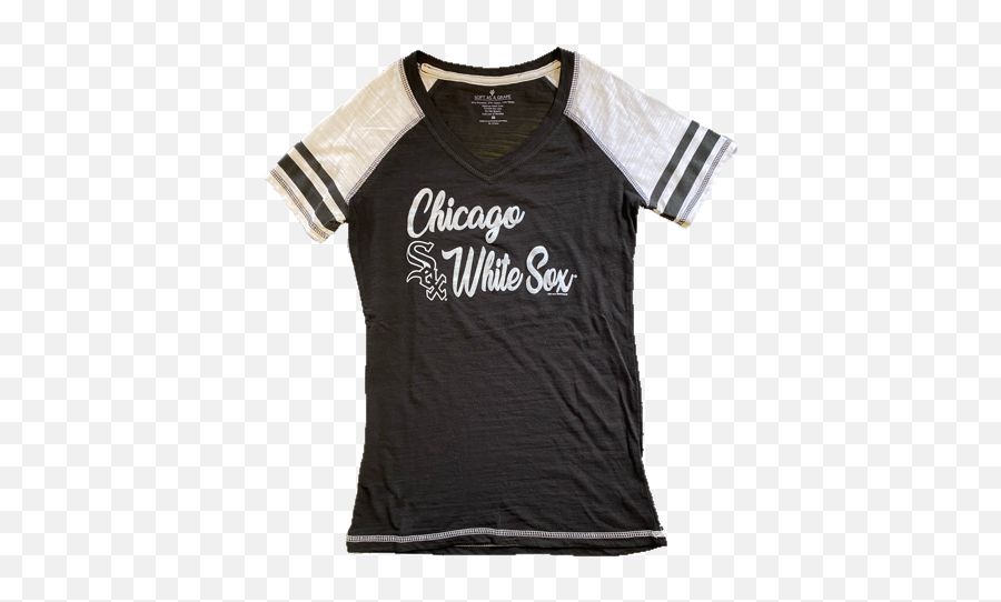 Chicago White Sox Mlb Womenu0027s Adults Vintage V - Neck Black Tshirt Short Sleeve Emoji,Chicago White Sox Logo