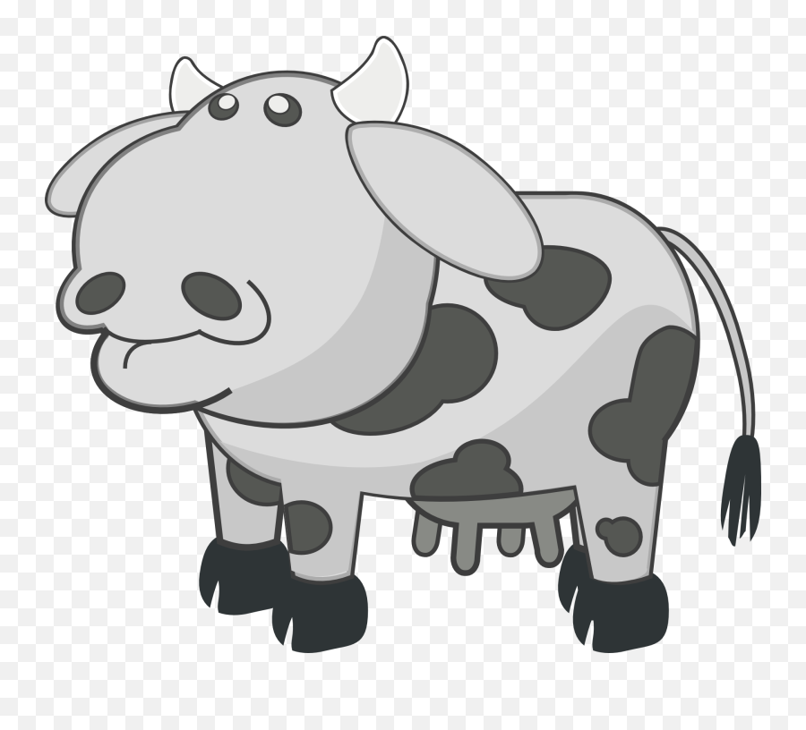 Gray Cow - Cow Gray Clipart Emoji,Cow Clipart Black And White