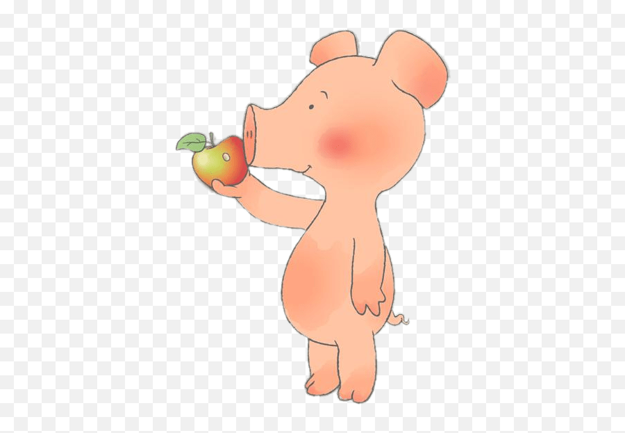 Download Download - Pig Eating An Apple Clipart Png Image Pig Eating An Apple Clipart Emoji,Apple Clipart