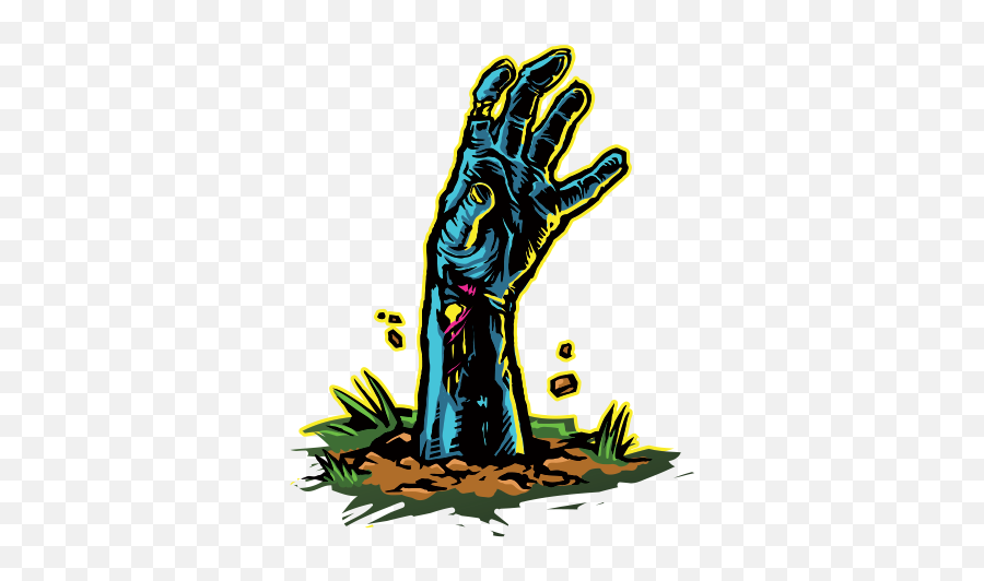 Printed Vinyl Zombie Hand Appearing - Stickers Hand Zombie Emoji,Zombie Hand Png
